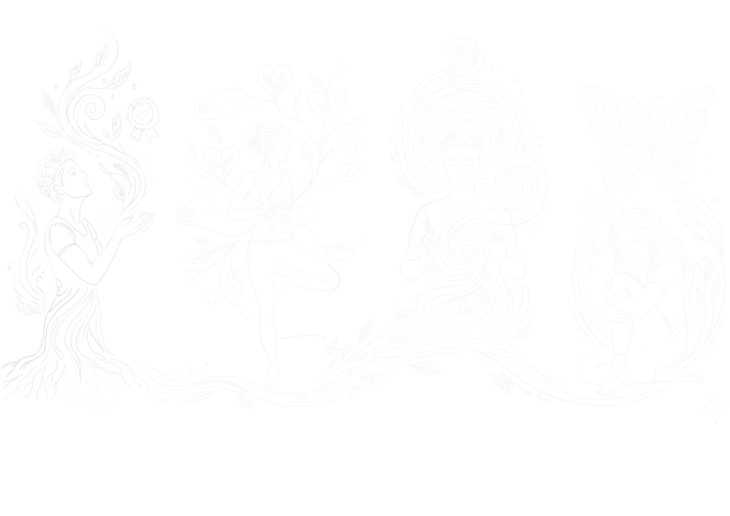 Drawing of who the breathwork facilitator training is for - yoga teacher, trauma worker, facilitator