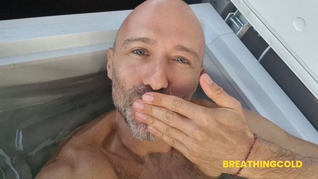 Alex in ice bath
